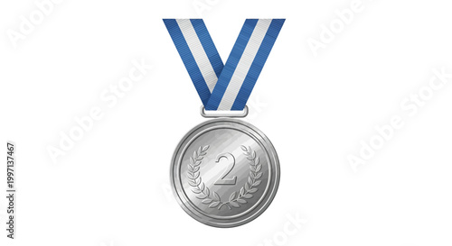 Silver Medal with Blue Ribbon.