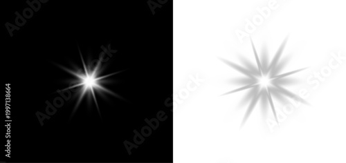 Fantasy glowing white stars sparkle light flare radiant cosmic abstract bright PNG background illustration design.