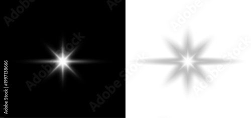 Magical glowing stars sparkle light flare radiant abstract bright PNG fantasy background illustration design.
