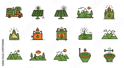 house icons set isolated