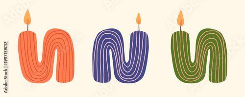 Interior candle set. A set of handmade candles.