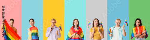 Set of young people with ra...