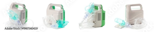 Set of modern nebulizer on ...