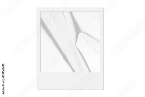 Vintage photo frame card with film texture, dust and scratches, isolated transparent PNG.