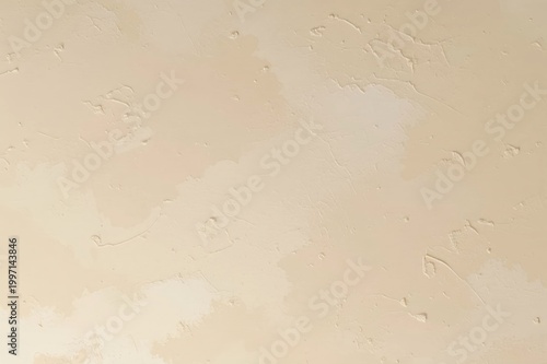 Light beige plaster wall with soft texture and slight relief, featuring smooth uneven surface and natural imperfections. Minimalist abstract background in warm neutral tones.
