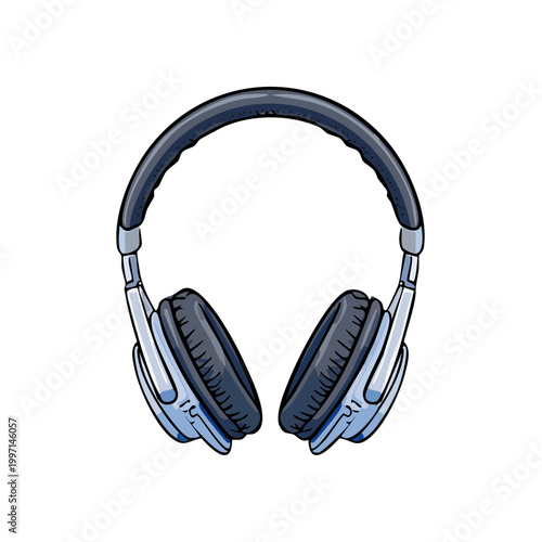 Modern Over Ear Headphones with Detailed Design for Music and Audio Listening