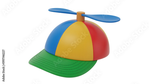 Colorful propeller hat isolated on transparent background