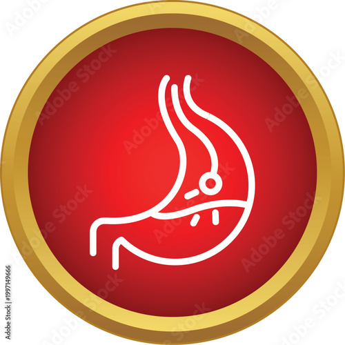 Stomach outline with endoscope performing a medical examination for health and diagnosis