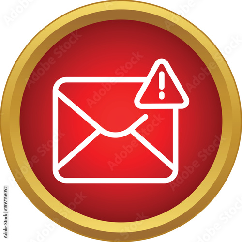 Free Download Email icon with an exclamation mark indicating a spam message or an error - GFXLoad
