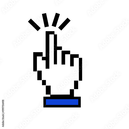Blauer Hand Cursor Icon Vektor Grafik Design