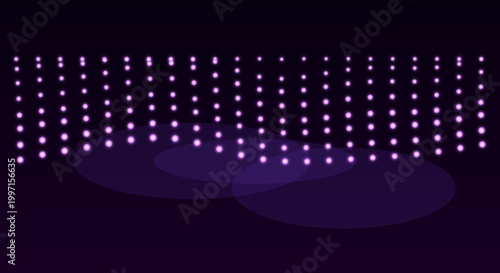 Bild auf Leinwand Purple neon lights installation in dark room with modern futuristic ambiance for