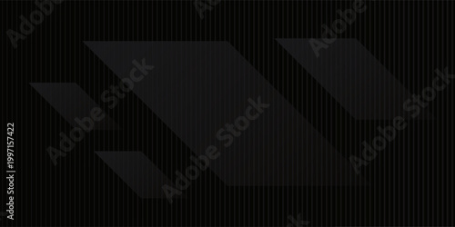 Dark deep black grey dynamic abstract background with diagonal lines. Modern creative halftone premium gradient. 3d cover of business presentation banner for sale event night party. Soft shadow carbon