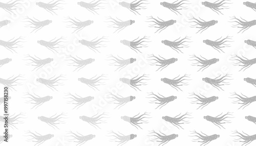 Ginseng Seamless Pattern. Handdrawn Root Illustration. Herbal Botanical Background. for Packaging Textile Design