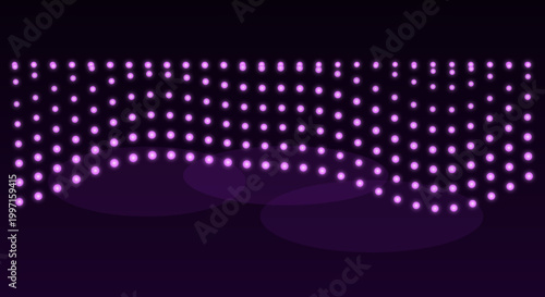 Purple LED lights installation in dark room with modern ambiance for nightclub decoration