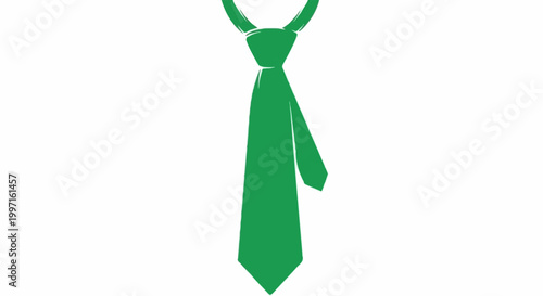 A hand-drawn green tie, with rough edges, tied in a knot