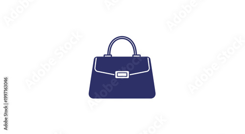 Minimalist Illustration of a Stylish Handbag in a Monochromatic Color Scheme