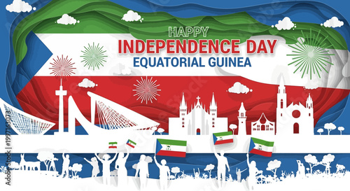 Happy Independence Day Equatorial Guinea Celebration