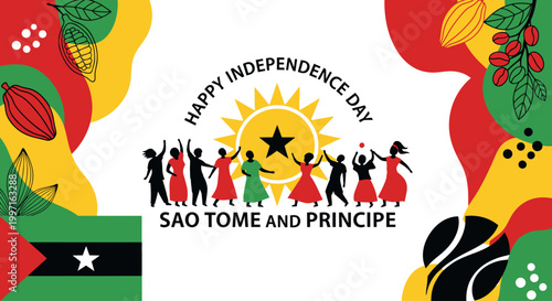 Happy Independence Day Sao Tome and Principe celebration