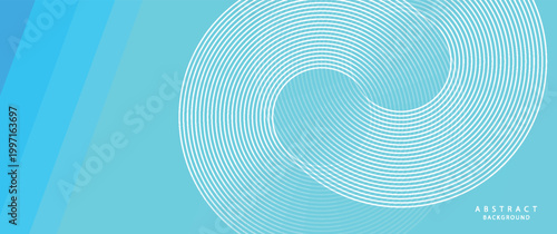 Blue-green gradient studio room, abstract background pattern, walls and floor reflect neon lights, dark tones and feel speed of digital technology connected blue-green background. Future technology.