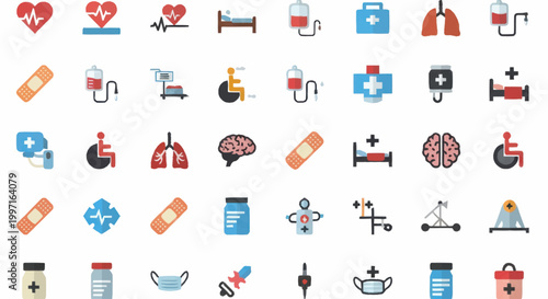 Medical healthcare icons collection for healthcare services.