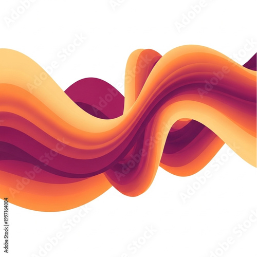 Abstract Flowing Wave Shape With Gradient Colors.