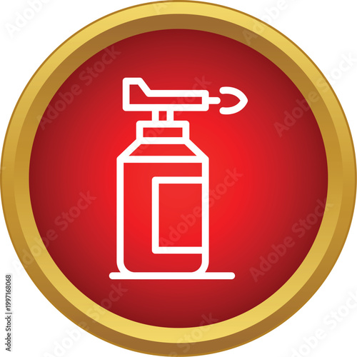 Butane torch gas burner icon for craft and welding equipment