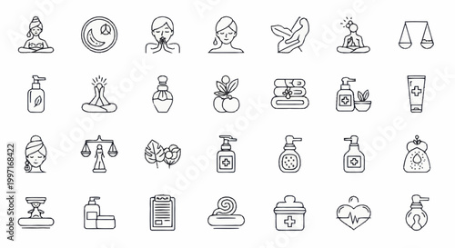 Collection of Spa and Wellness Icons.
