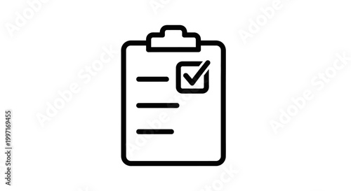 Checklist Document Icon With Clipboard.