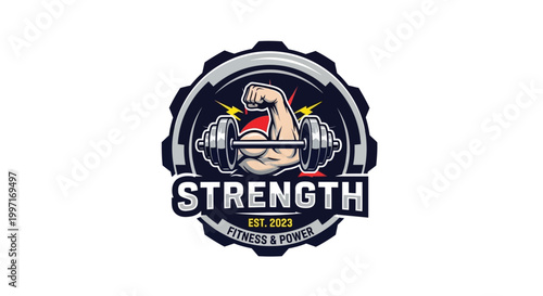 Muscular Arm Holding Dumbbell Weight.