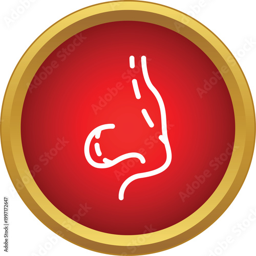 Human nose outline icon with dashed lines indicating plastic surgery procedure