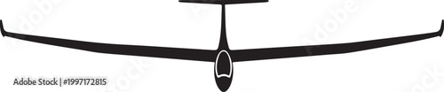 Glider, hang glider, flying, sports equipment, black, vector icon