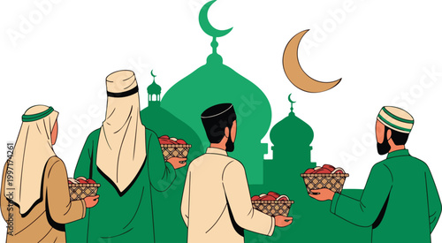 Muslims at Ramadan Iftar.