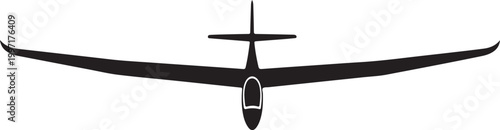Glider, sailplane, airplane, vector, black, illustration, aircraft