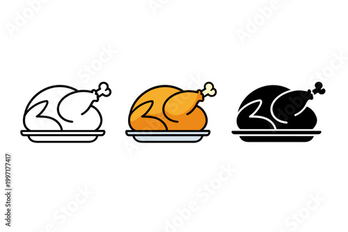 Minimalist Roasted Turkey Silhouette Keywords