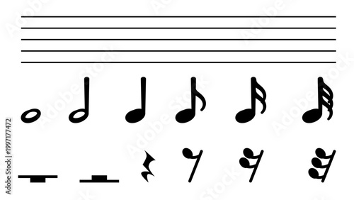 Musical note symbol illustration simple line icon