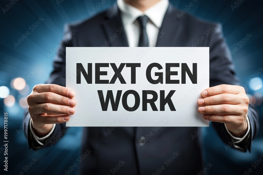 Obraz premium Futurist Discussing the Evolution to Next Gen Work
