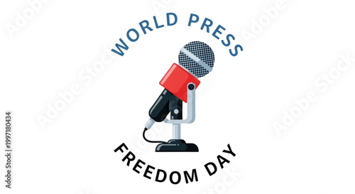 Microphone Icon for Journalism Media and Communication Events Vector Illustration for News Broadcasting and Press Freedom Graphics