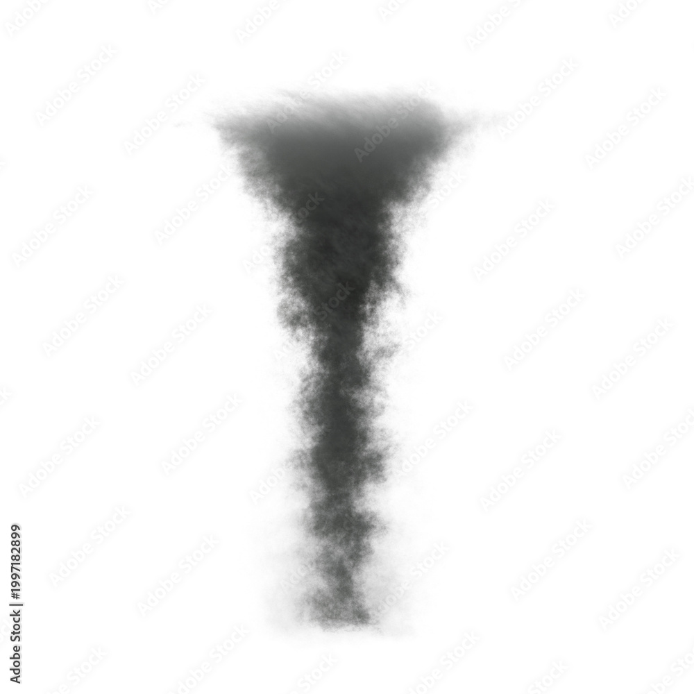 Fototapeta premium 3D rendered tornado overlay isolated on a transparent background with the light casting from a certain direction 