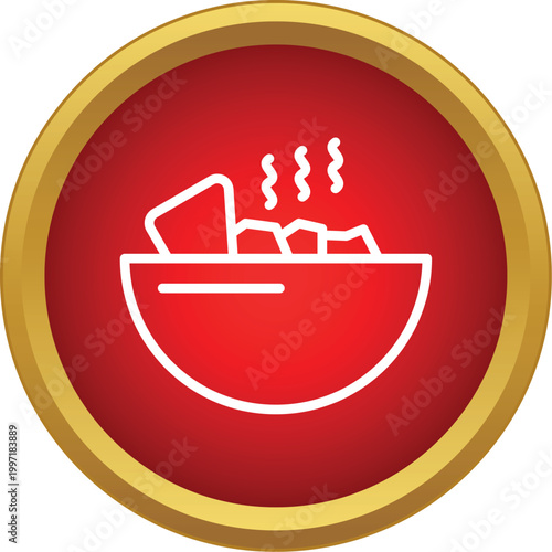Sauna hot stones steaming in a red bowl creating a wellness and relaxation atmosphere