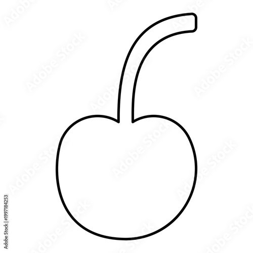 Cherry berries Organic food contour outline line icon black color vector illustration image thin flat style
