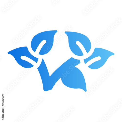 Leaf branch Line Gradient Icon