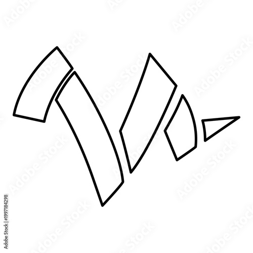 Vegetable peel leftover contour outline line icon black color vector illustration image thin flat style