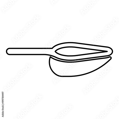 Scoop for bulk products tableware utensil contour outline line icon black color vector illustration image thin flat style