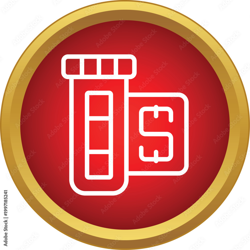 Fototapeta premium Medicine bottle and dollar sign illustrating the high cost of healthcare and pharmaceutical expenses