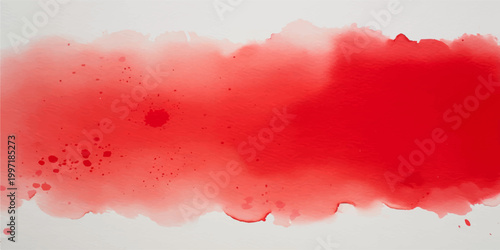 Abstract watercolor background with red paint splashes and grunge ink textures creates a decorative vector art illustration for a Christmas card or heart patterned wallpaper design