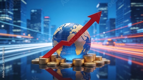 Global economy growth symbol
