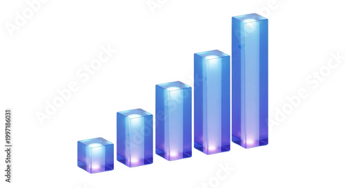 Modern blue glass bar chart with glowing effect Free Download Modern blue glass bar chart with glowing effect - GFXLoad