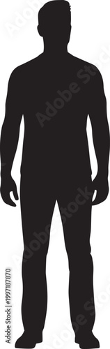 silhouette of professional man in suit against white background
