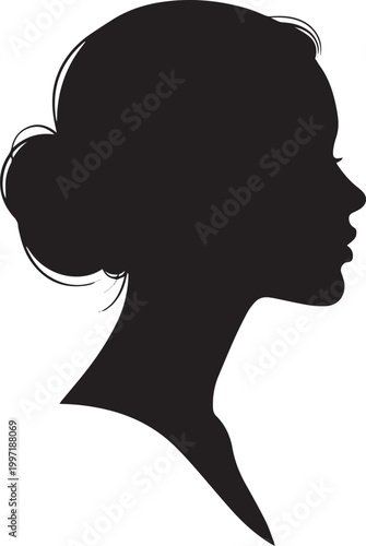 elegant woman profile silhouette minimalist art