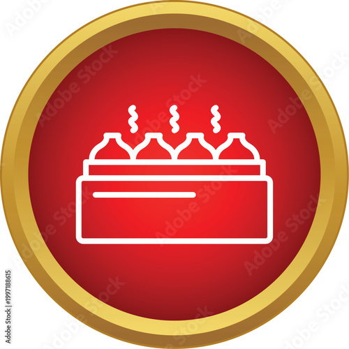 Steaming dim sum dumplings in a bamboo steamer for chinese cuisine icon